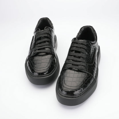Autumn/Winter New Crocodile Belly Skin Men's Casual Shoes Genuine Leather Leather Shoes Fashion Business Shoes 