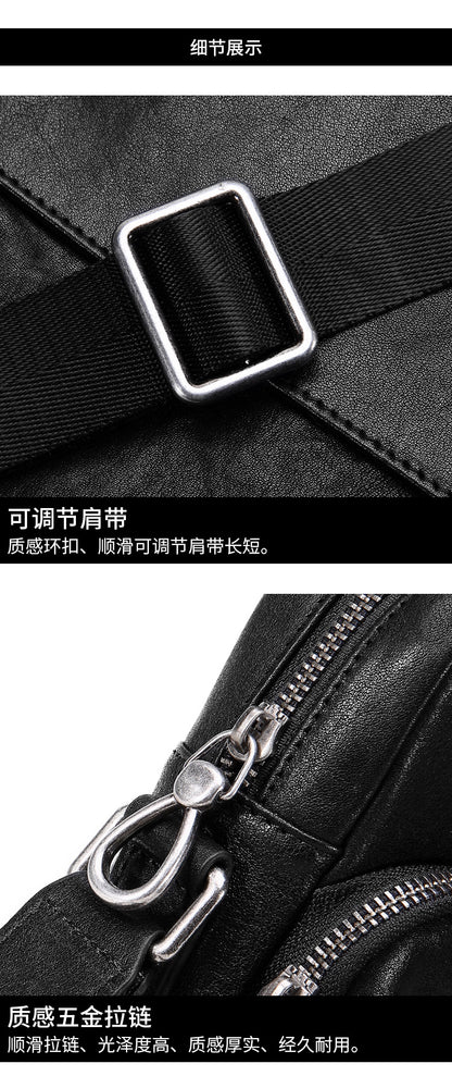 Men's shoulder bag genuine cowhide leather business casual fashion large capacity crossbody bag 