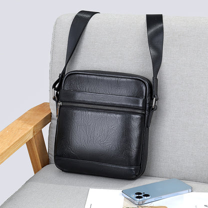 Men's shoulder bag, genuine cowhide leather, business commuting style, crossbody bag for men 