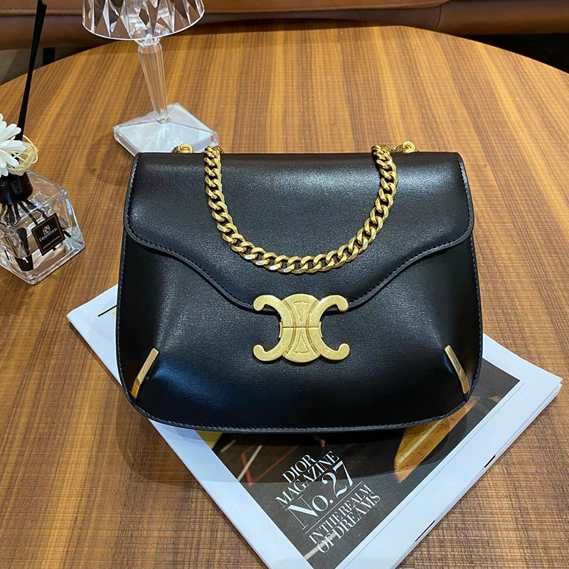 Genuine leather chain bag armpit bag cowhide ladies large capacity shoulder bag fashion