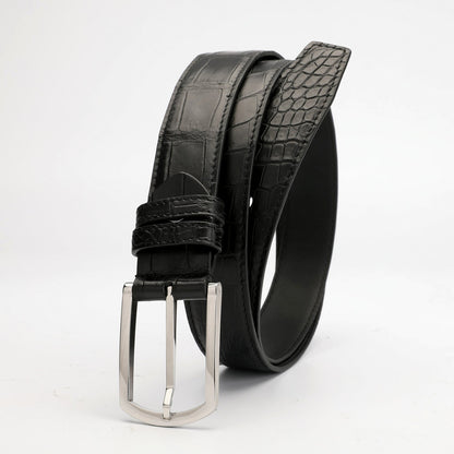 Crocodile Belly Skin Genuine Leather Men's Belt No Pieces Width 3.4cm High Quality Belt 