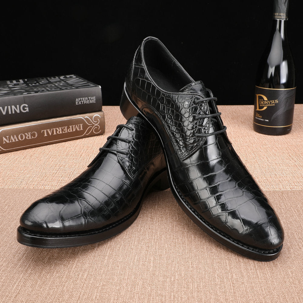 Crocodile Belly Skin Men's Leather Shoes Made of Genuine Leather Luxury Formal Business Shoes 