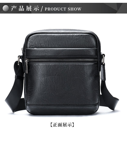 Men's shoulder bag, genuine cowhide leather, business commuting style, crossbody bag for men 