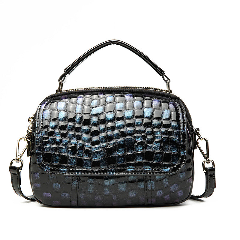 Women's handbag large capacity temperament ladies genuine leather crocodile pattern shoulder bag crossbody bag goes with anything