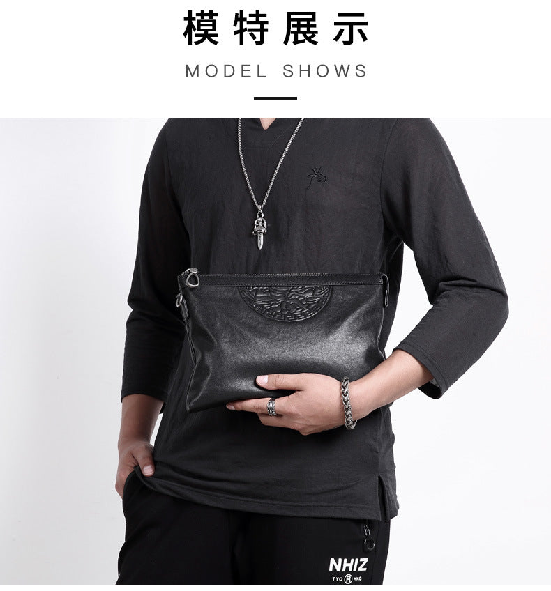 Men's Handbag Cow Leather Large Capacity Business Casual Fashion Men's Bag 