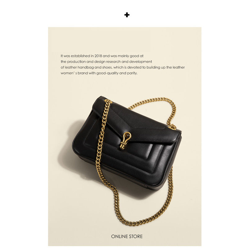 Women's shoulder bag Genuine leather chain bag Cowhide crossbody bag Luxury underarm bag