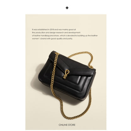 Women's shoulder bag Genuine leather chain bag Cowhide crossbody bag Luxury underarm bag