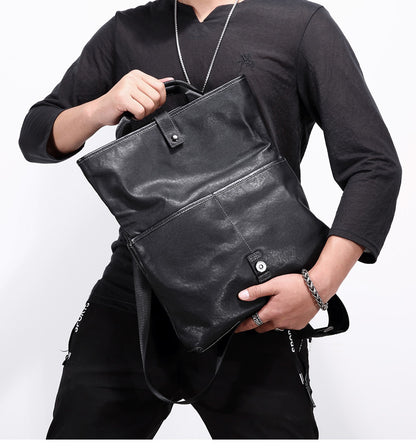 Men's shoulder bag, genuine cowhide leather, multi-functional handbag, business crossbody bag 
