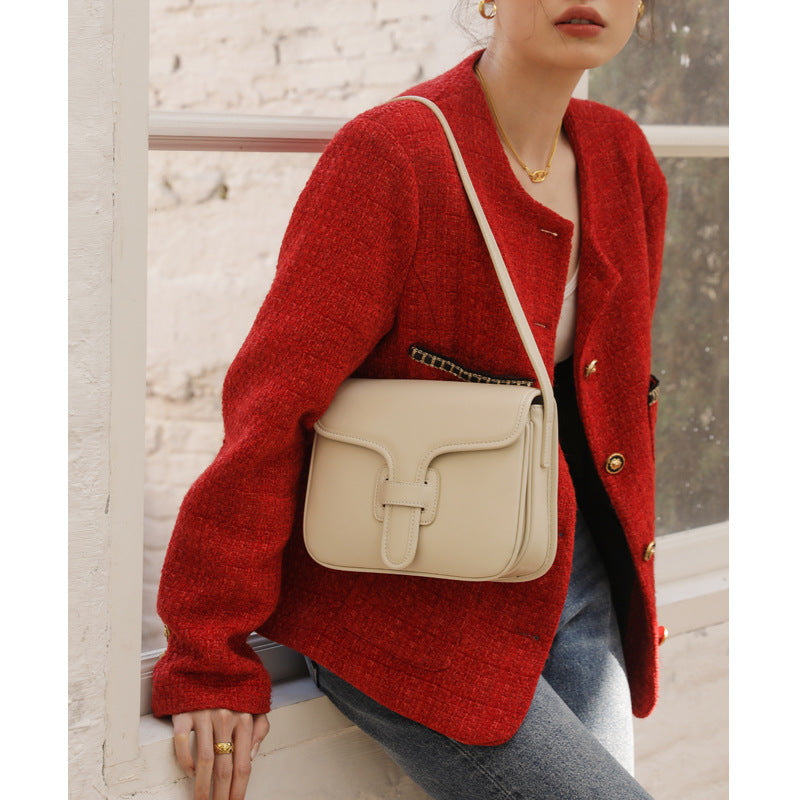 Genuine leather women's bag shoulder bag commuting crossbody bag retro messenger bag goes with everything