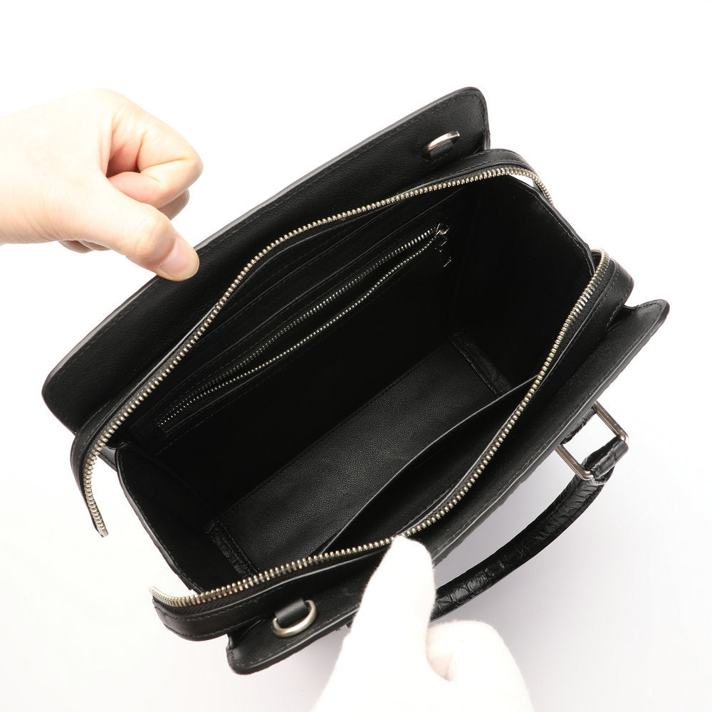 Crocodile Bone Skin Genuine Leather Men's Briefcase Business Commuting Casual Crossbody Shoulder Bag Vertical Handbag 