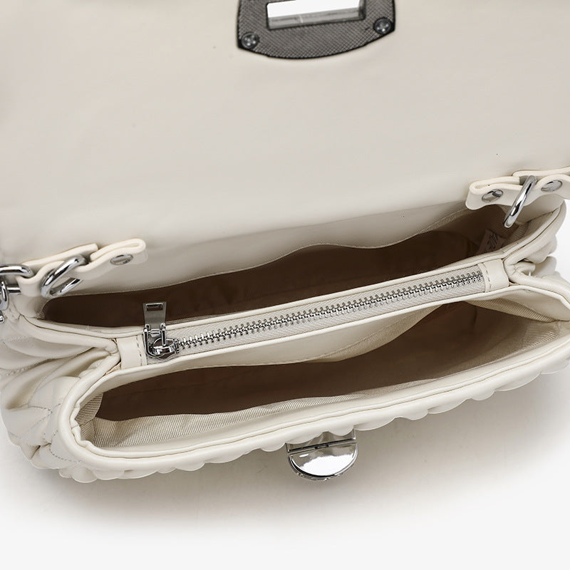 Women's Chain Pleated Bag Fashion Trend Crossbody Underarm Bag Simple