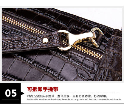 Men's Wallet Cow Leather Crocodile Crest Fashion Clutch Bag Smartphone Coin Card Holder Men's Wallet 