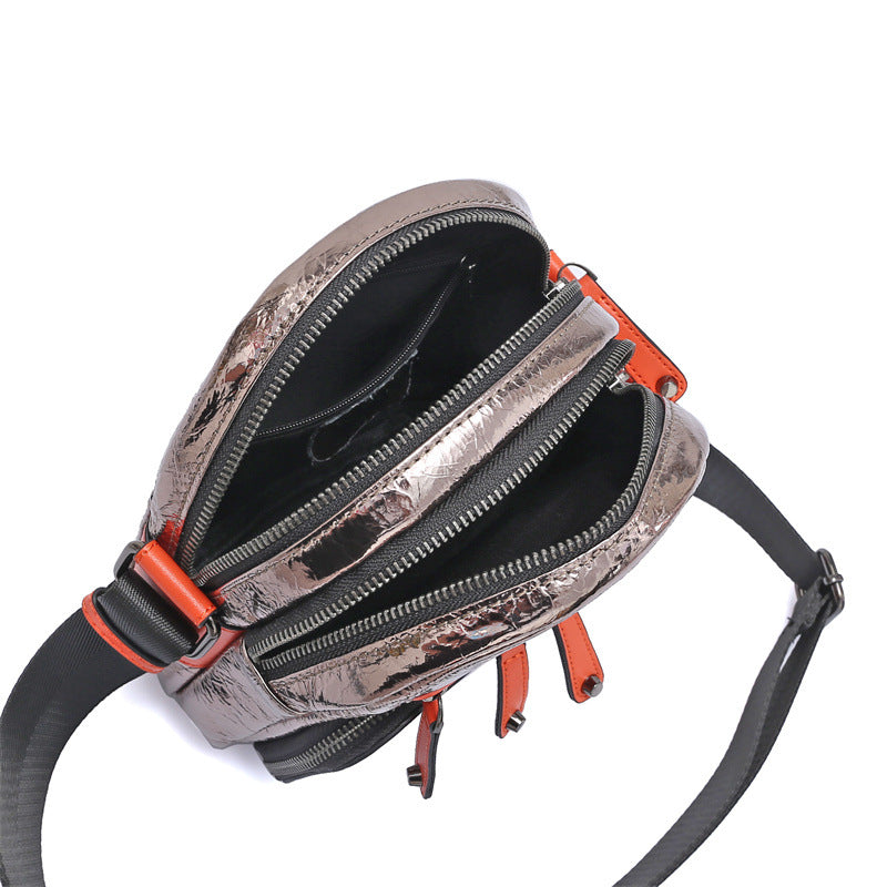 Ladies crossbody bag multi-functional bag genuine leather ladies bag fashion temperament tape
