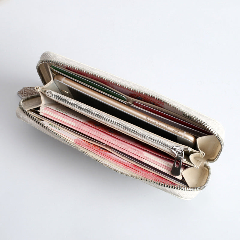 Ladies Siamese Crocodile Skin Long Wallet Clutch Bag Fashion Wallet Wallet