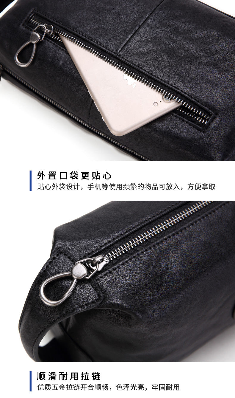 Men's Handbag Genuine Leather Cowhide Large Capacity Business High Quality Fashion Men's Bag 