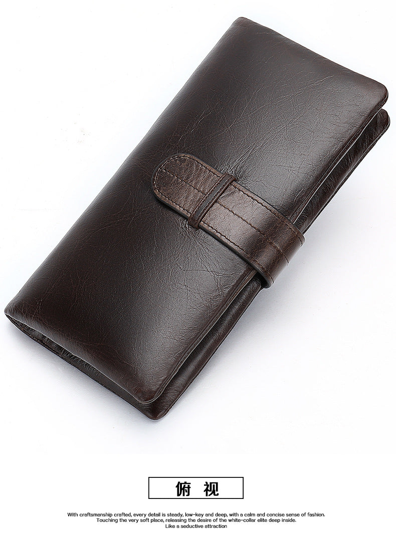 Men's Wallet RFID Coin Card Holder Retro Large Capacity Clutch Bag Men's Wallet 