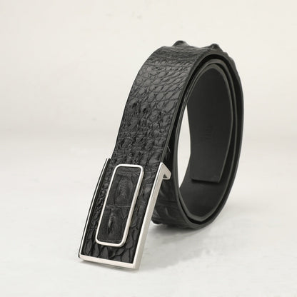 Men's Belt Nile Big Bone Crocodile Spine Genuine Leather Smooth Buckle Business Casual High Quality Men's Belt 