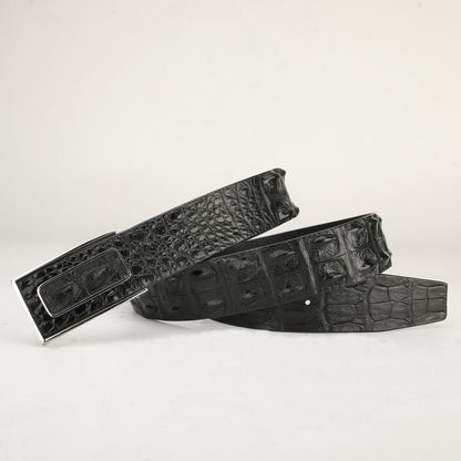 Men's Belt Nile Big Bone Crocodile Skin Genuine Leather Business Casual Width 3.8cm Men's Belt Gift Present 