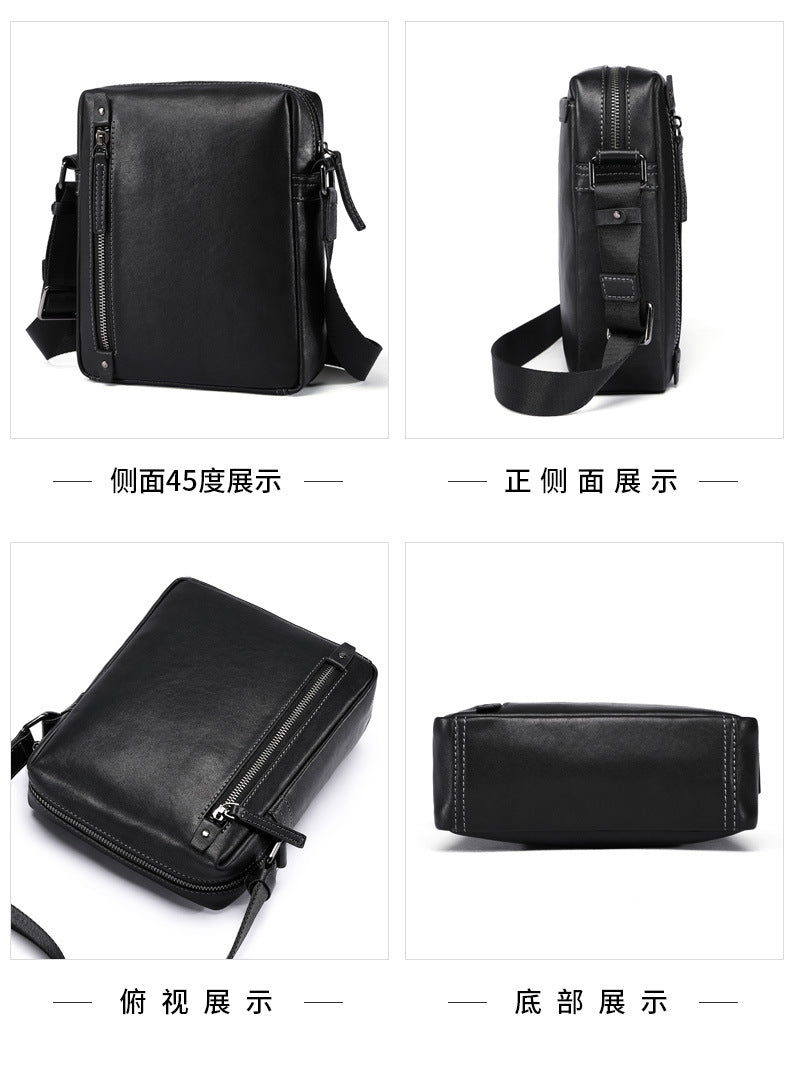 Men's Shoulder Bag Sports Bag Made of Genuine Cowhide Leather Casual Crossbody Bag for Men 