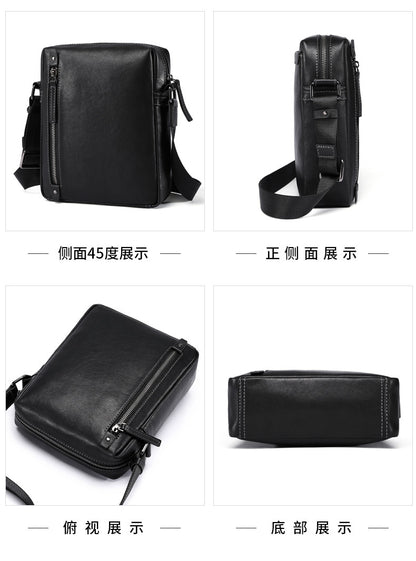 Men's Shoulder Bag Sports Bag Made of Genuine Cowhide Leather Casual Crossbody Bag for Men 