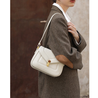 Underarm bag ladies genuine leather shoulder bag cowhide crossbody bag fashion goes with anything