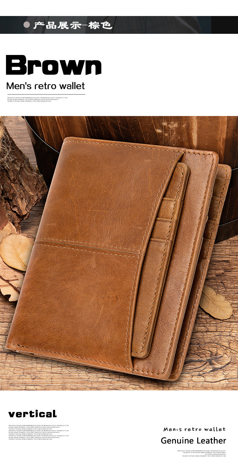 Men's Wallet Cow Leather Genuine Leather Separable Men's Wallet Card Bag 