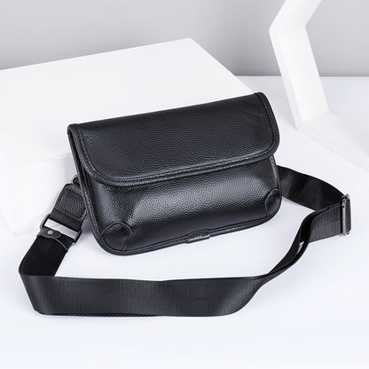 Men's Shoulder Bag Genuine Cowhide Leather Simple Fashion Men's Crossbody Bag 