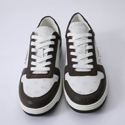 2023 New Ostrich Skin Men's Sneakers Genuine Leather Casual Fashion Men's Shoes 