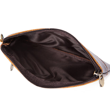 Men's Wallet Cow Leather Retro Casual Zipper Large Capacity Men's Wallet Coin Bag 