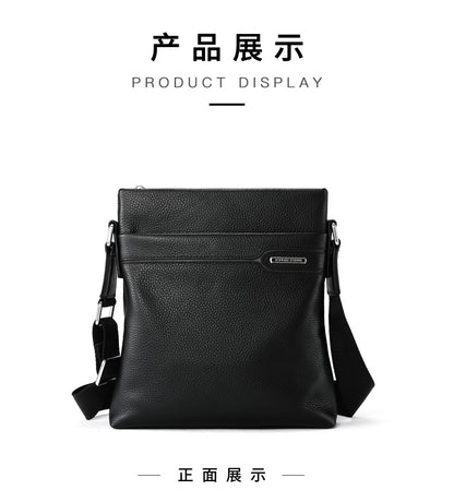 Men's Shoulder Bag Genuine Leather Cowhide Business Crossbody Bag for Men 