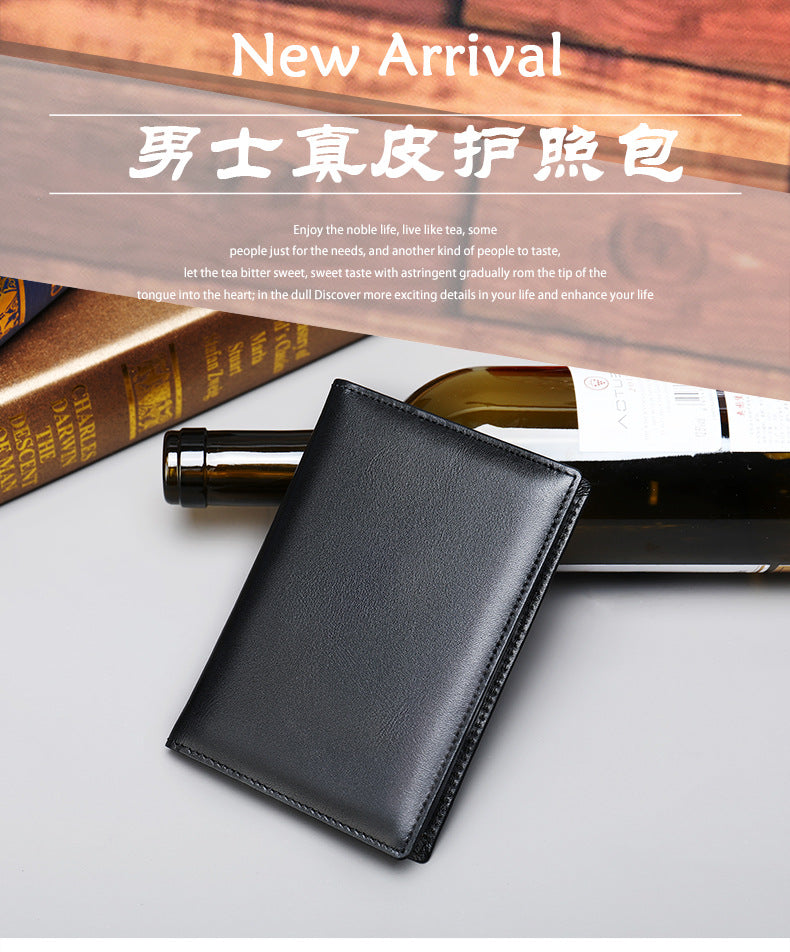Men's short wallet made of genuine cowhide leather business multi-functional men's wallet card bag 