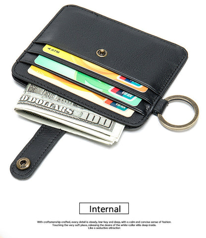 Men's wallet cowhide thin coin card holder casual card bag for men 