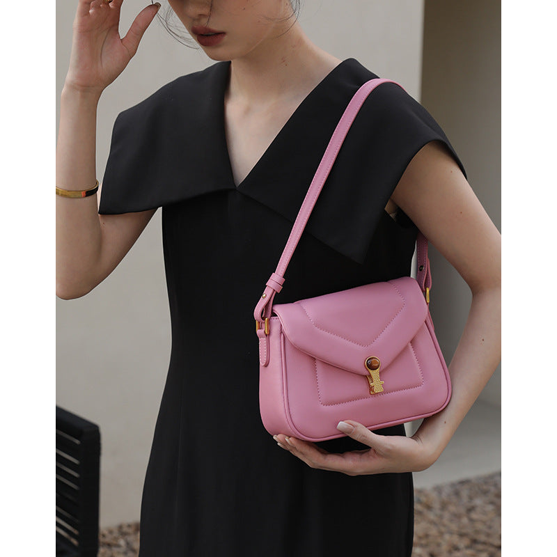 Underarm bag ladies genuine leather shoulder bag cowhide crossbody bag fashion goes with anything