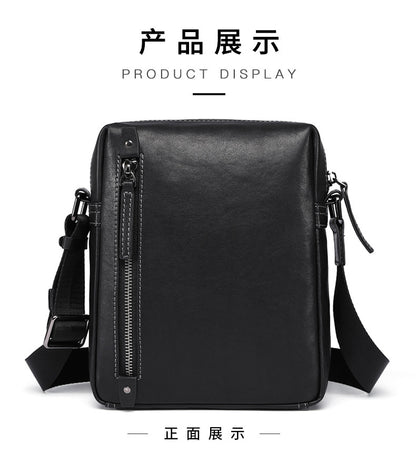 Men's Shoulder Bag Sports Bag Made of Genuine Cowhide Leather Casual Crossbody Bag for Men 