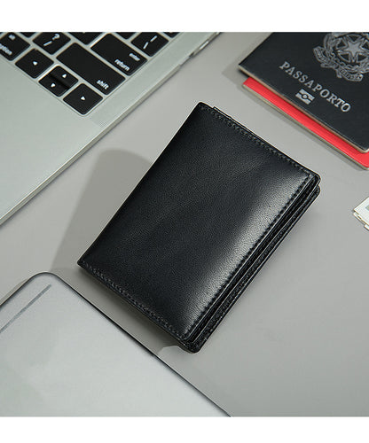 Men's short wallet sheepskin Korean fashion coin purse card holder multifunctional wallet for men 