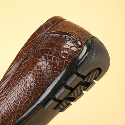 Crocodile leather genuine leather men's moccasins casual leather shoes business men's shoes 