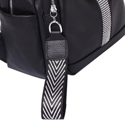 Genuine leather ladies shoulder bag women cowhide rucksack zipper commuting 