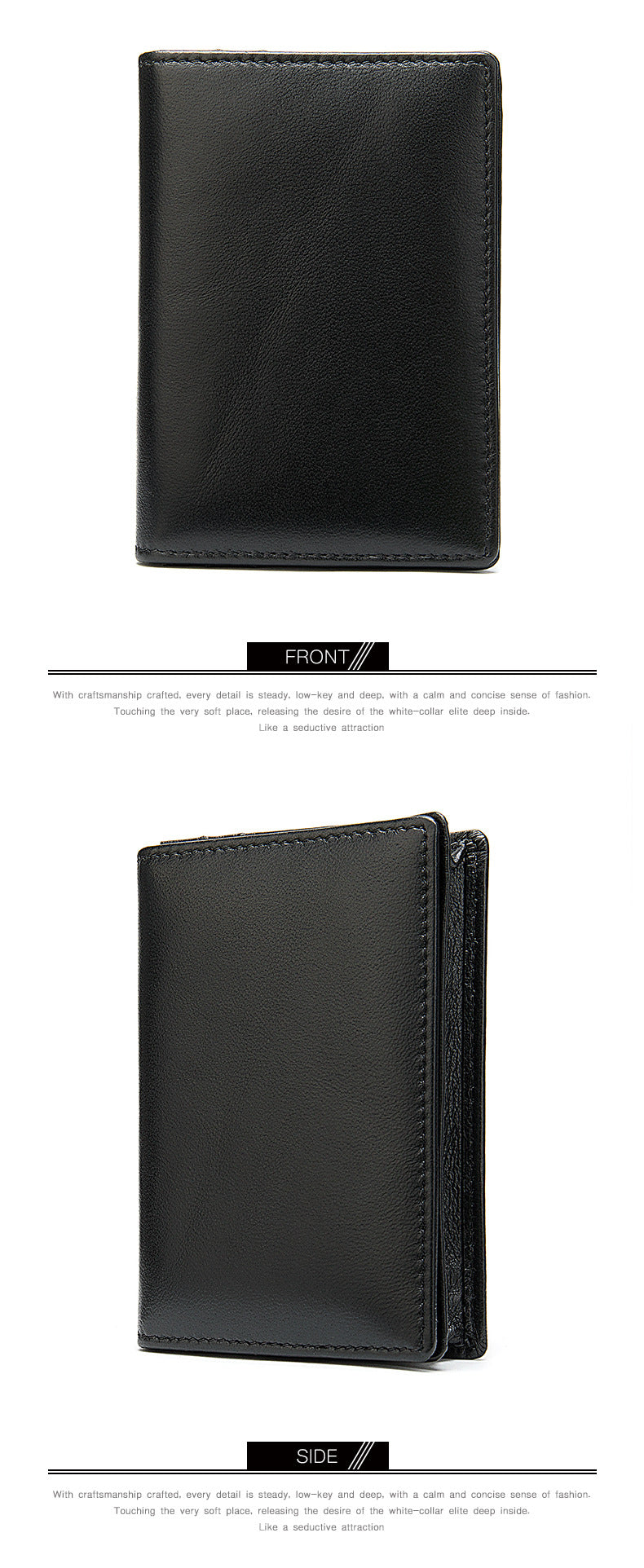 Men's short wallet sheepskin Korean fashion coin purse card holder multifunctional wallet for men 