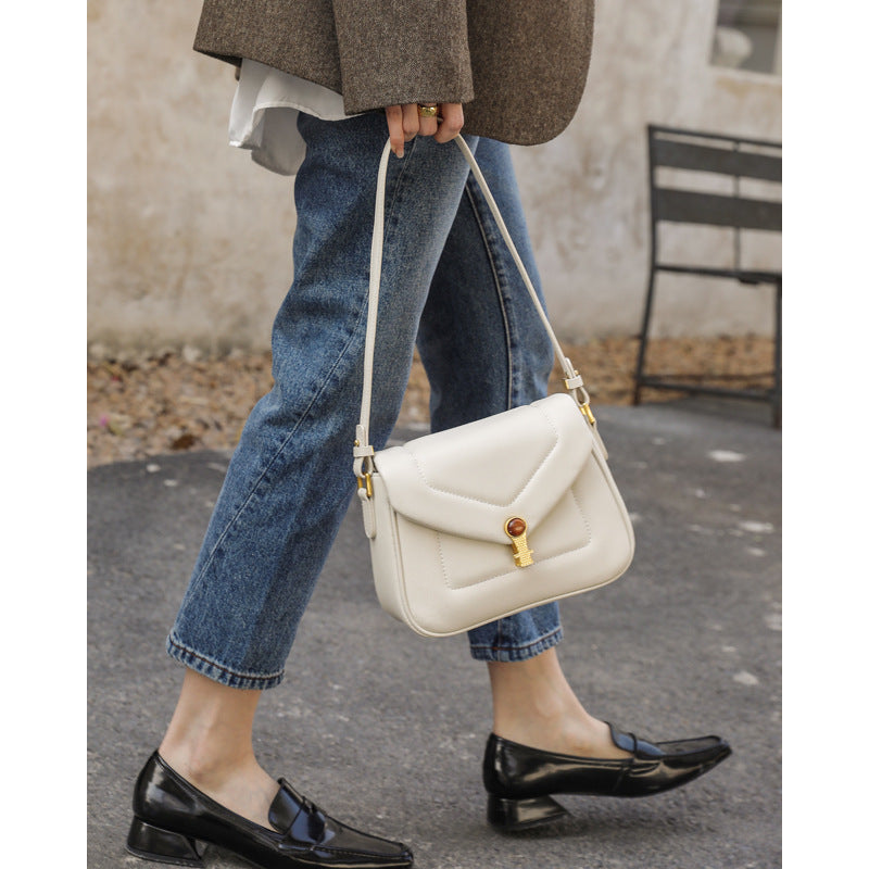 Underarm bag ladies genuine leather shoulder bag cowhide crossbody bag fashion goes with anything