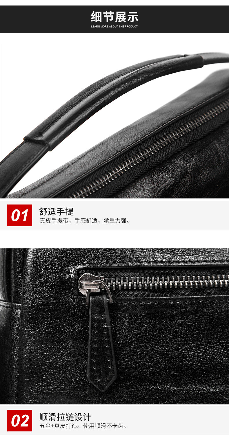 Men's shoulder bag, genuine cowhide leather, business commuting handbag, handbag, crossbody bag for men 