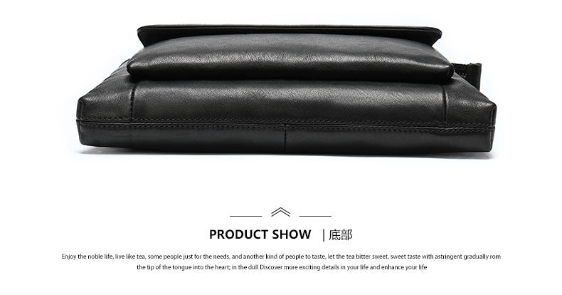 Men's Clutch Bag Genuine Cowhide Leather Vintage Large Capacity DIY Men's Wrist Bag Handbag 