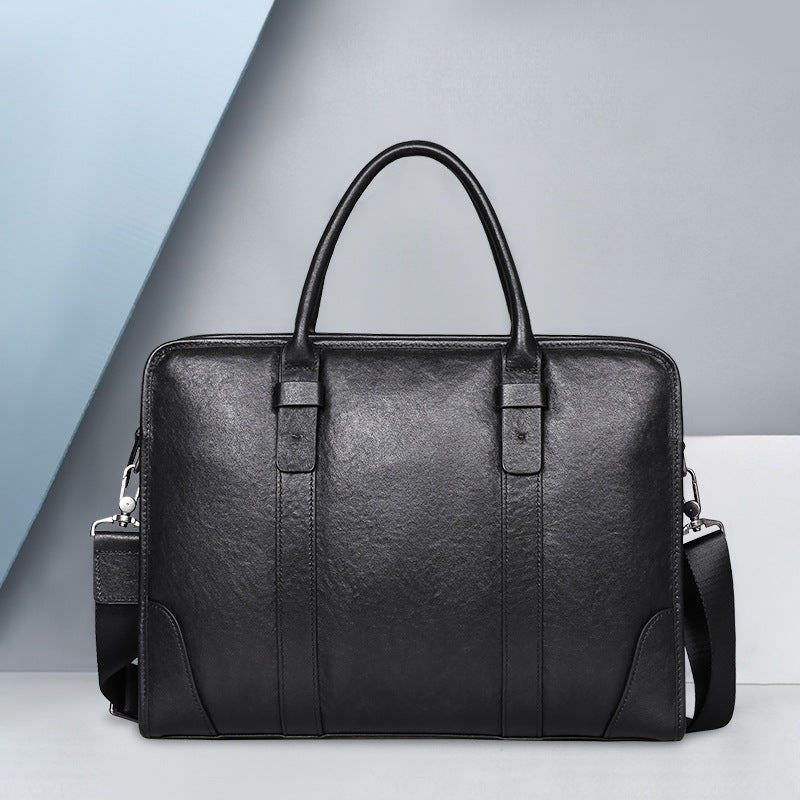 Men's handbag, genuine cowhide leather, crossbody bag, business, large capacity briefcase, computer bag 