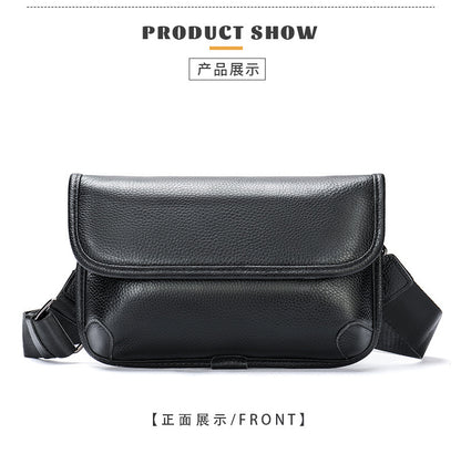 Men's Shoulder Bag Genuine Cowhide Leather Simple Fashion Men's Crossbody Bag 