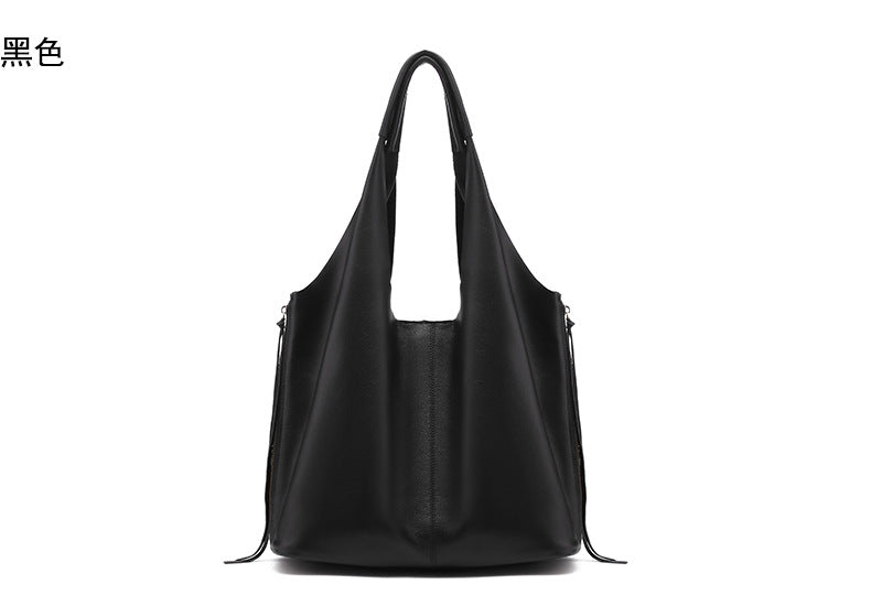 Genuine leather women's bag large capacity tote bag fashionable atmospheric bucket bag shoulder bag shoulder bag