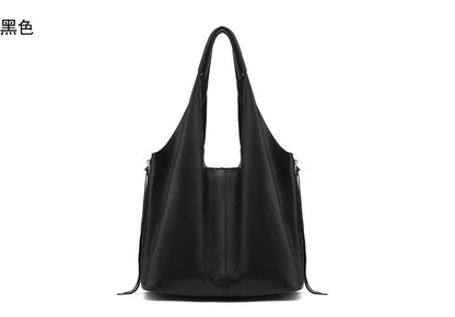 Genuine leather women's bag large capacity tote bag fashionable atmospheric bucket bag shoulder bag shoulder bag
