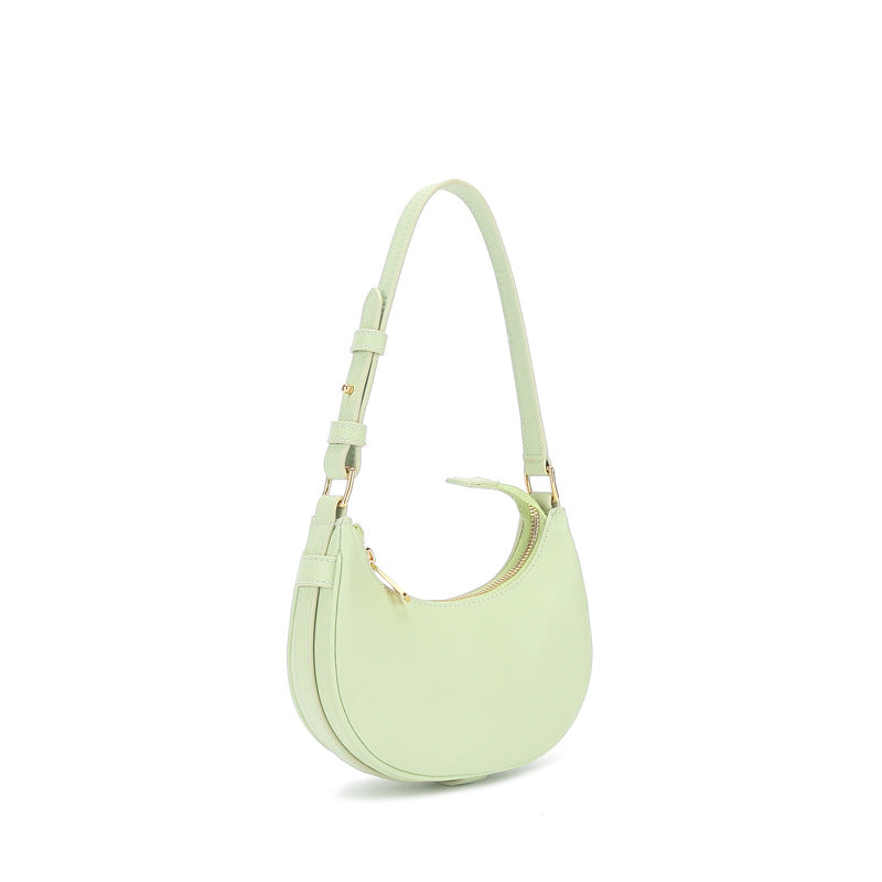 Women's Bag Underarm Bag Stylish Handbag Shoulder Bag Half Moon Bag Genuine Leather Retro