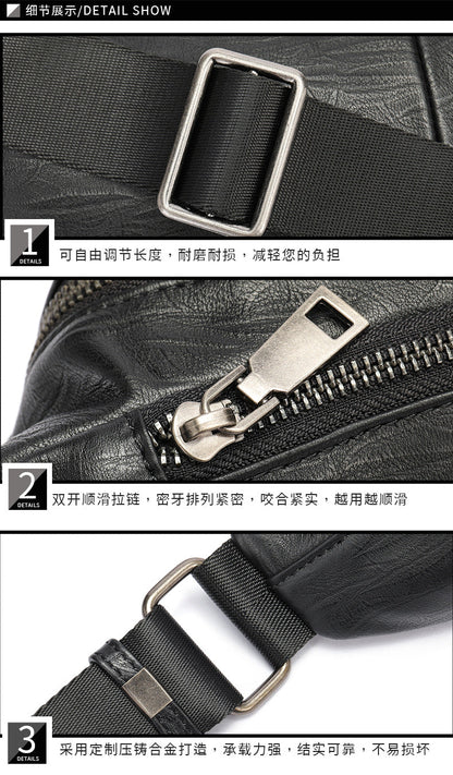 Men's Waist Bag Sports Fashion Casual Commuting Bust Bag Shoulder Bag 