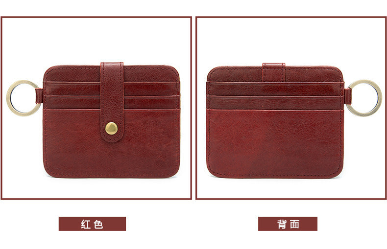 Men's wallet cowhide thin coin card holder casual card bag for men 