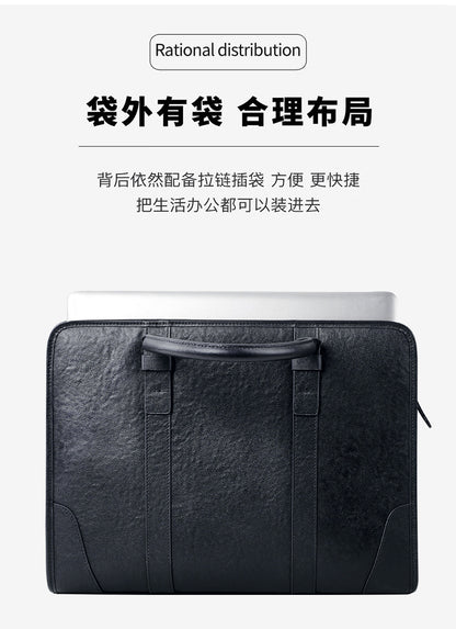 Men's handbag, genuine cowhide leather, handbag, crossbody bag, large capacity computer briefcase 