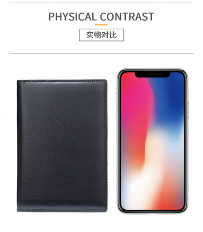 Men's short wallet made of genuine cowhide leather business multi-functional men's wallet card bag 